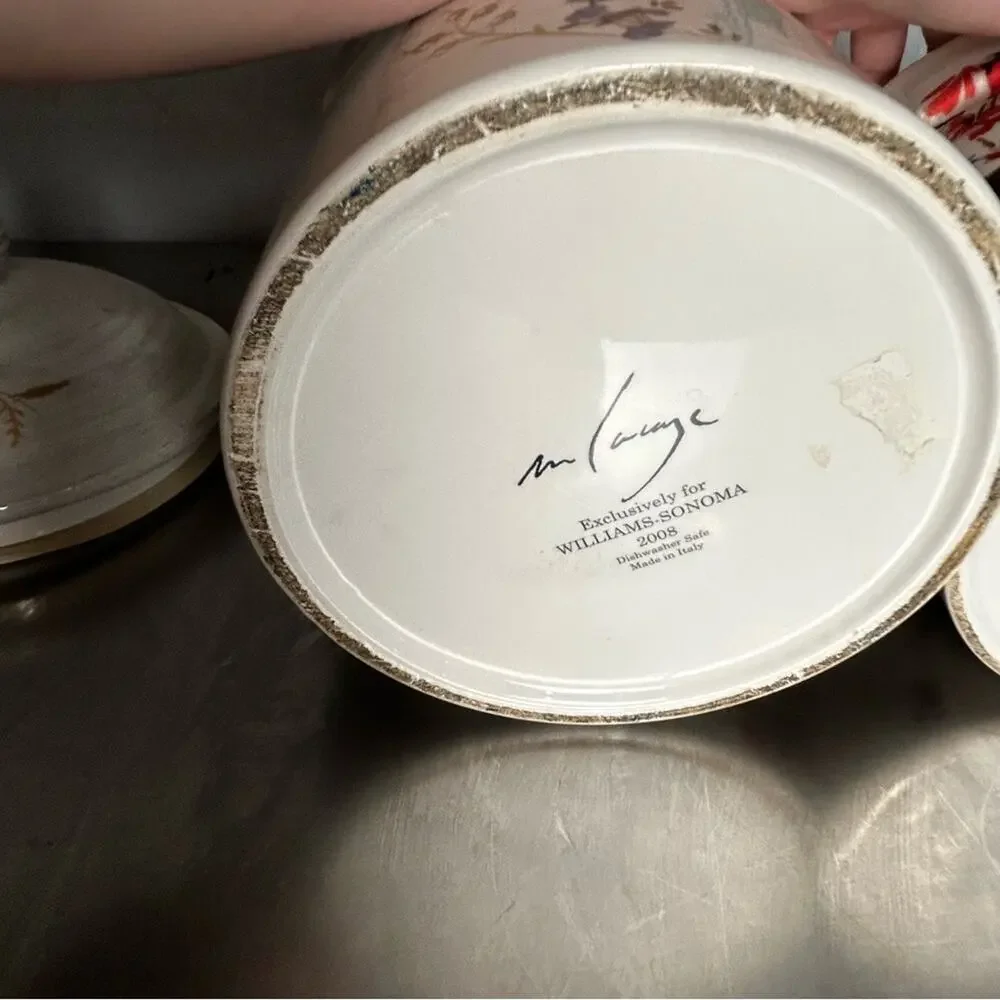 Williams Sonoma Rooster Francais 2008 8” Ceramic‎ Food Container